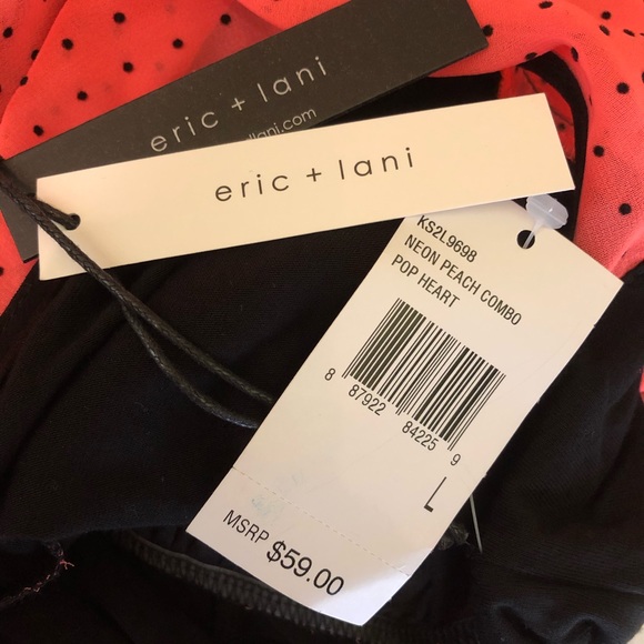 Eric + Lani neon peach and black polkadot dress - Picture 7 of 8